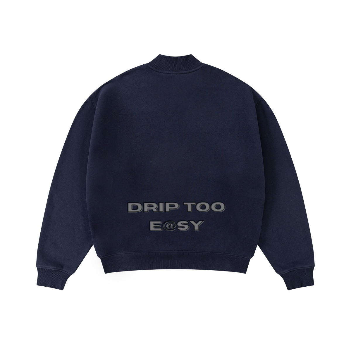 370GSM Unisex Raw-Edge Ripped French Terry PP-Sprayed Sweatshirt Midnight Blue