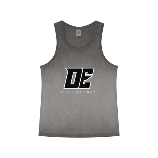 350GSM Men's Fried-Color Stretch Ribbed Tank Top Dark Grey