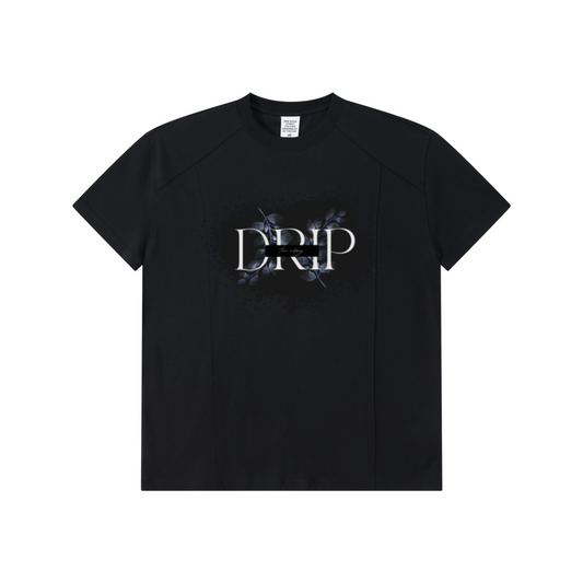220GSM Unisex Lyocell Structured Panel Sports T-shirt Black