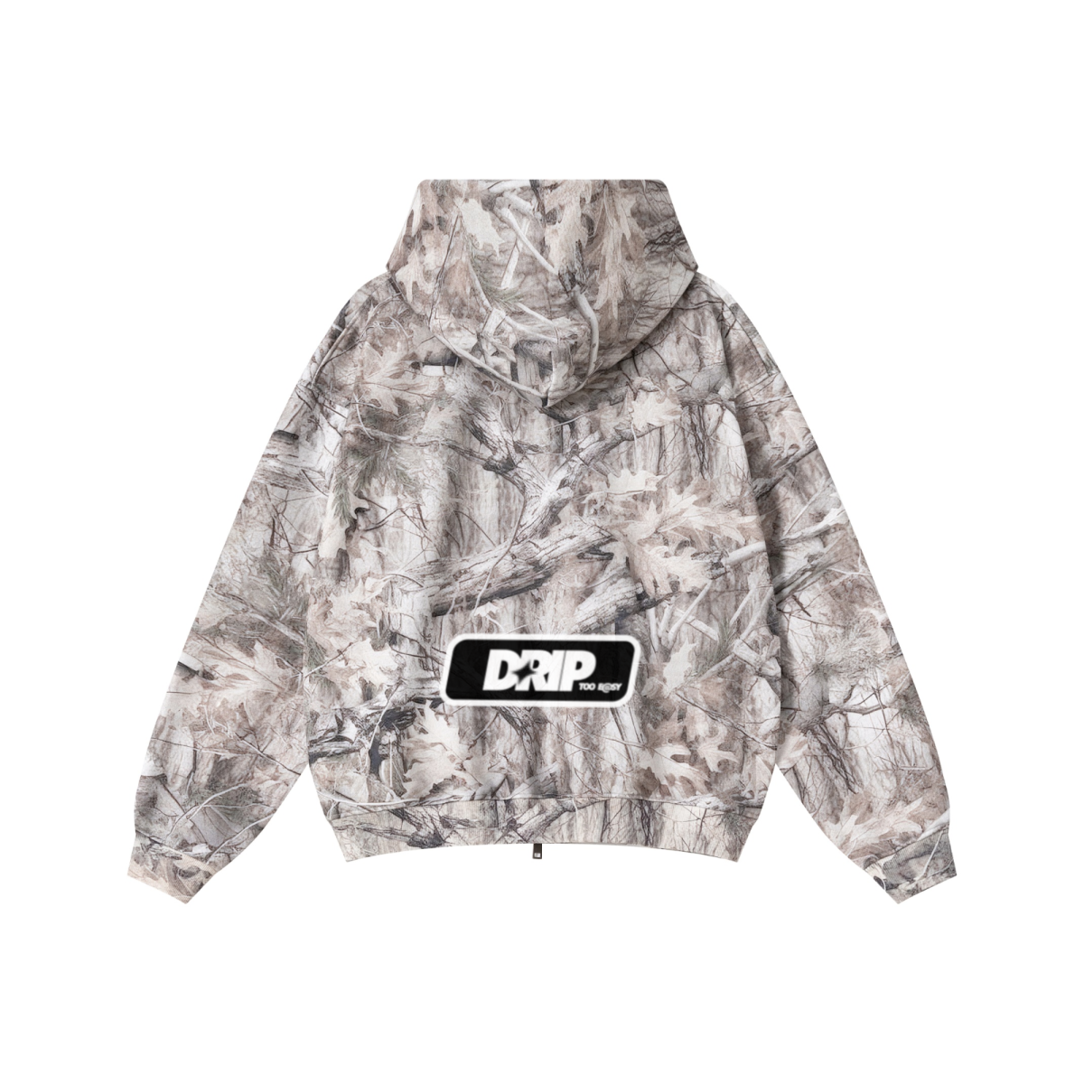 340GSM Unisex Heat Transfer Desert Camouflage Zip-Up Hoodie Branch Camouflage