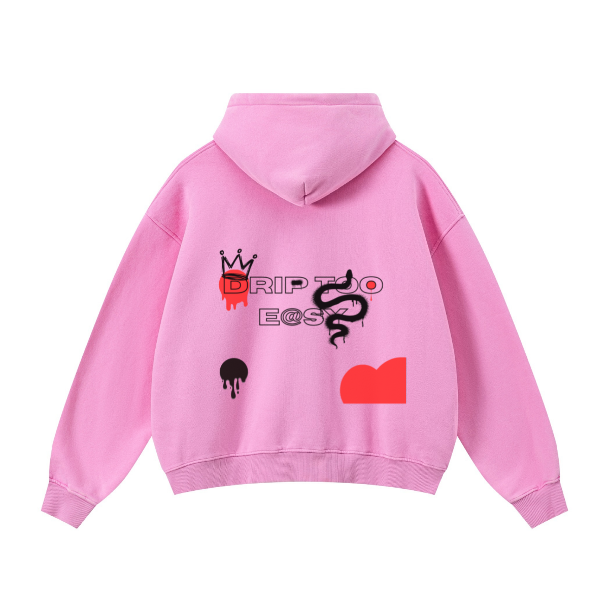 400GSM Unisex Vintage-Wash Boxy-Fit Zip-Up Hoodie Vintage Peach Pink