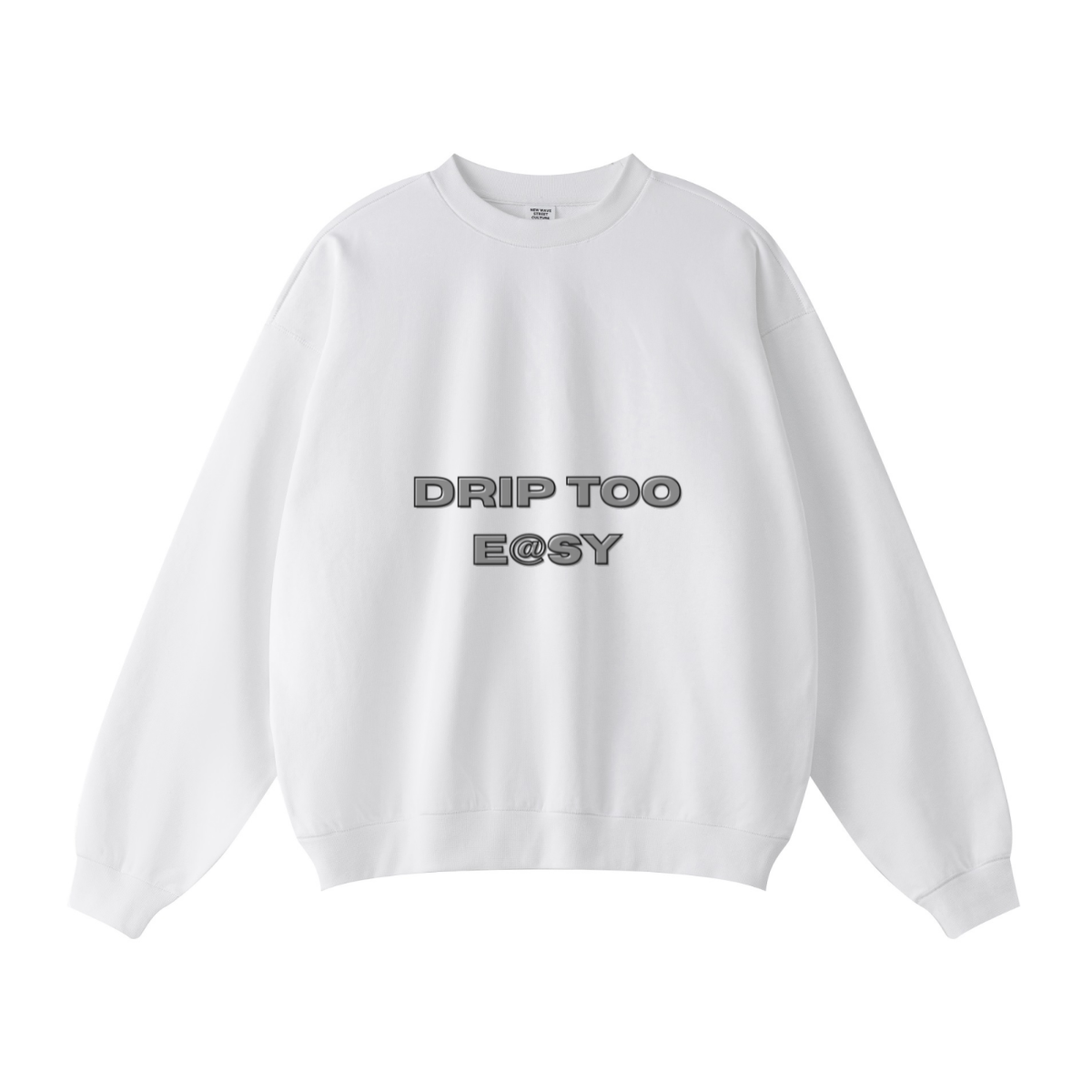 440GSM Unisex Solid-Color French Terry Crew Neck Sweatshirt White