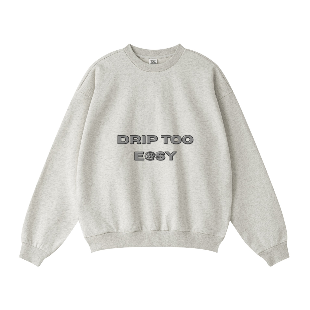 440GSM Unisex Solid-Color French Terry Crew Neck Sweatshirt Oatmeal Heather