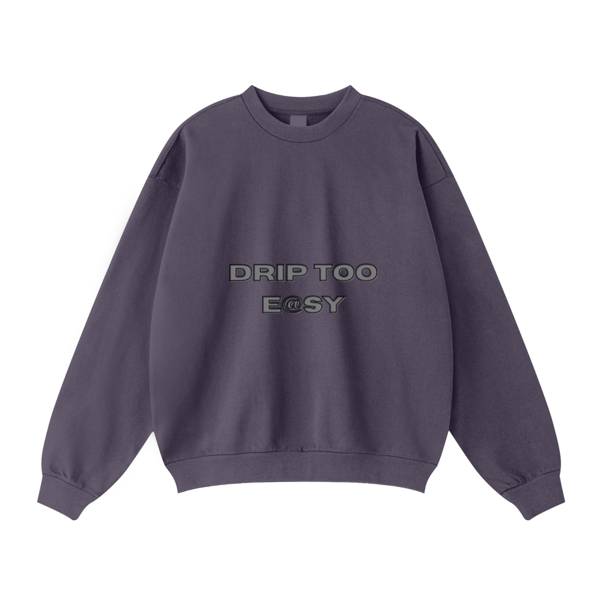 440GSM Unisex Solid-Color French Terry Crew Neck Sweatshirt Purple