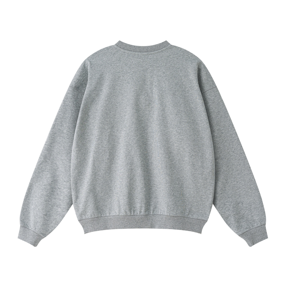 440GSM Unisex Solid-Color French Terry Crew Neck Sweatshirt Heather Gray