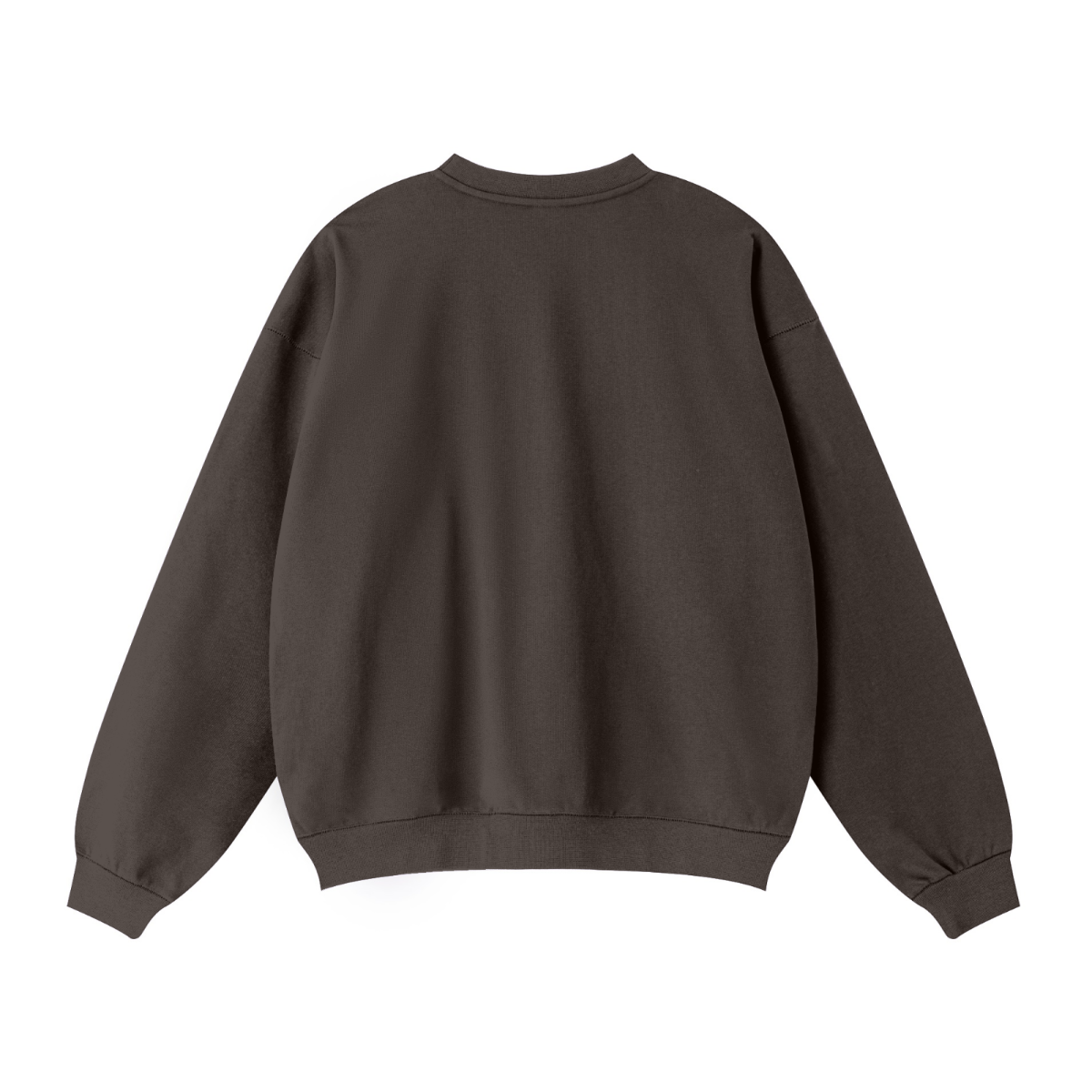 440GSM Unisex Solid-Color French Terry Crew Neck Sweatshirt Dark Brown