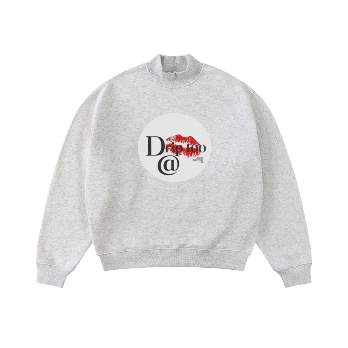 370GSM  Unisex Raw-Edge Ripped French Terry PP-Sprayed Sweatshirt Oatmeal Grey