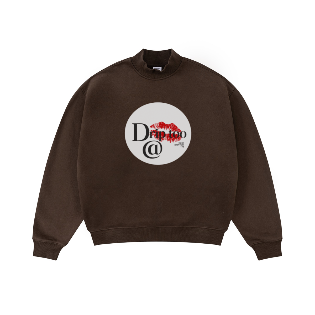 370GSM  Unisex Raw-Edge Ripped French Terry PP-Sprayed Sweatshirt Brown