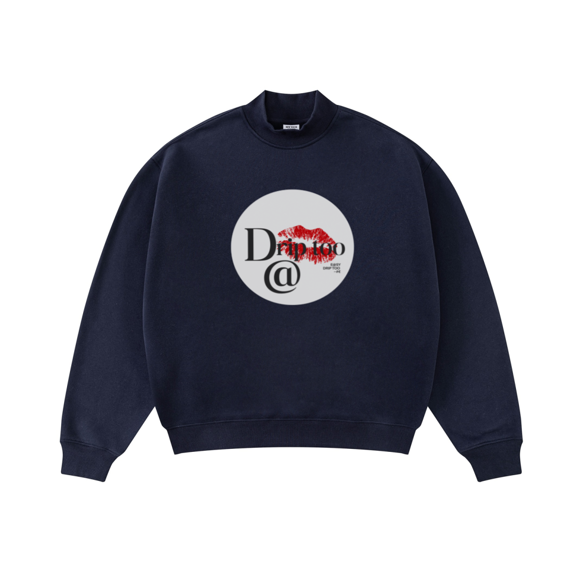 370GSM  Unisex Raw-Edge Ripped French Terry PP-Sprayed Sweatshirt Midnight Blue