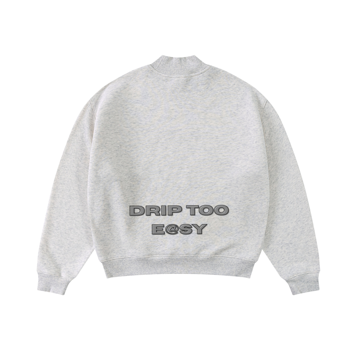 370GSM  Unisex Raw-Edge Ripped French Terry PP-Sprayed Sweatshirt Oatmeal Grey