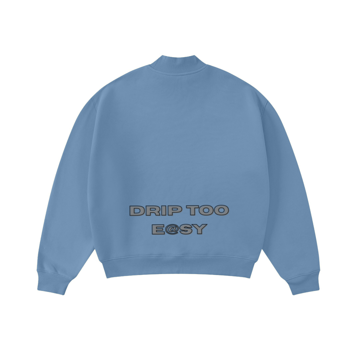 370GSM  Unisex Raw-Edge Ripped French Terry PP-Sprayed Sweatshirt Medium Blue