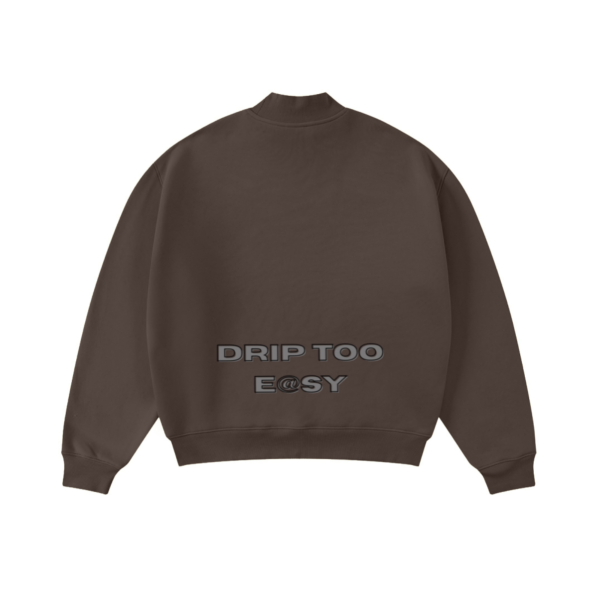 370GSM  Unisex Raw-Edge Ripped French Terry PP-Sprayed Sweatshirt Brown