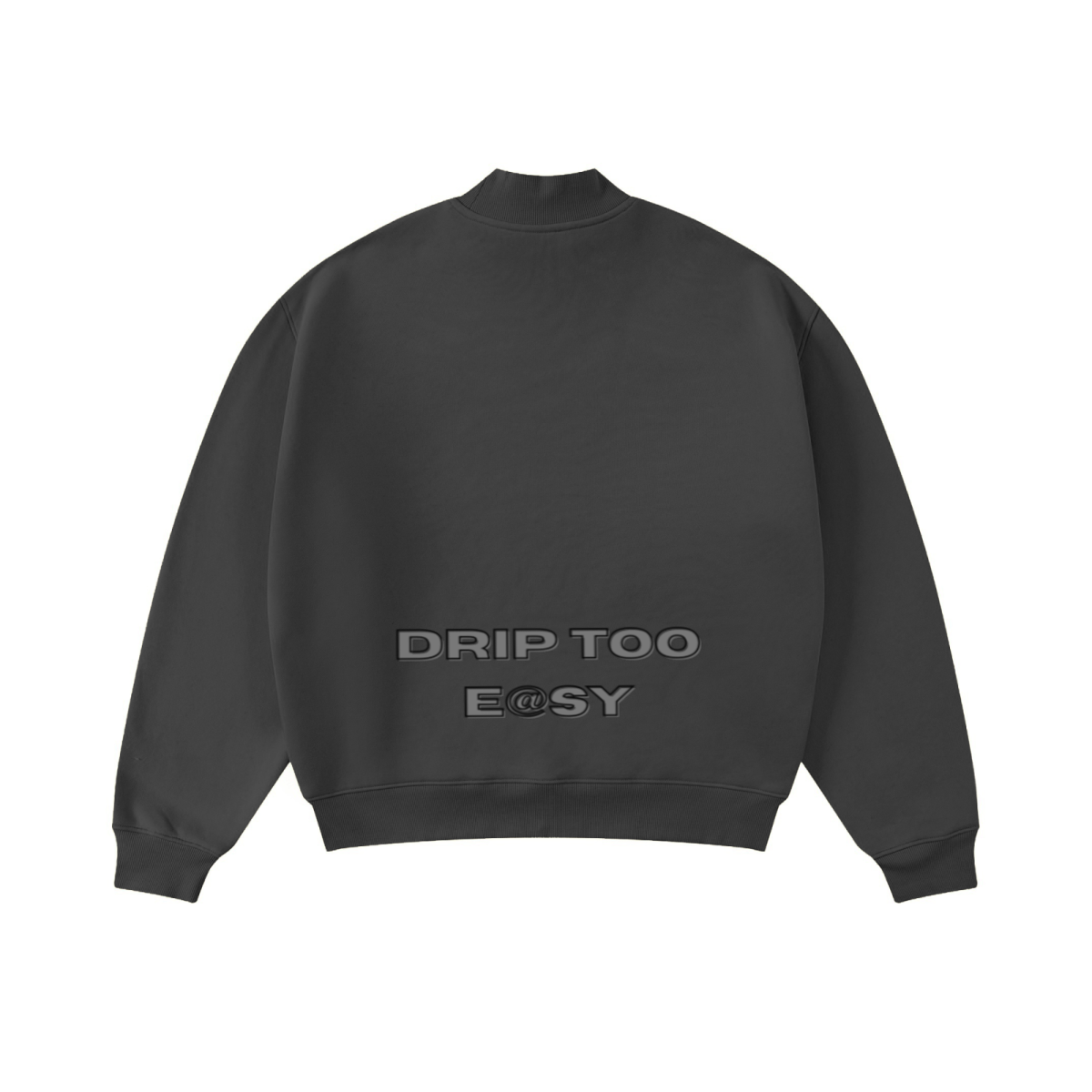370GSM  Unisex Raw-Edge Ripped French Terry PP-Sprayed Sweatshirt Dark Grey