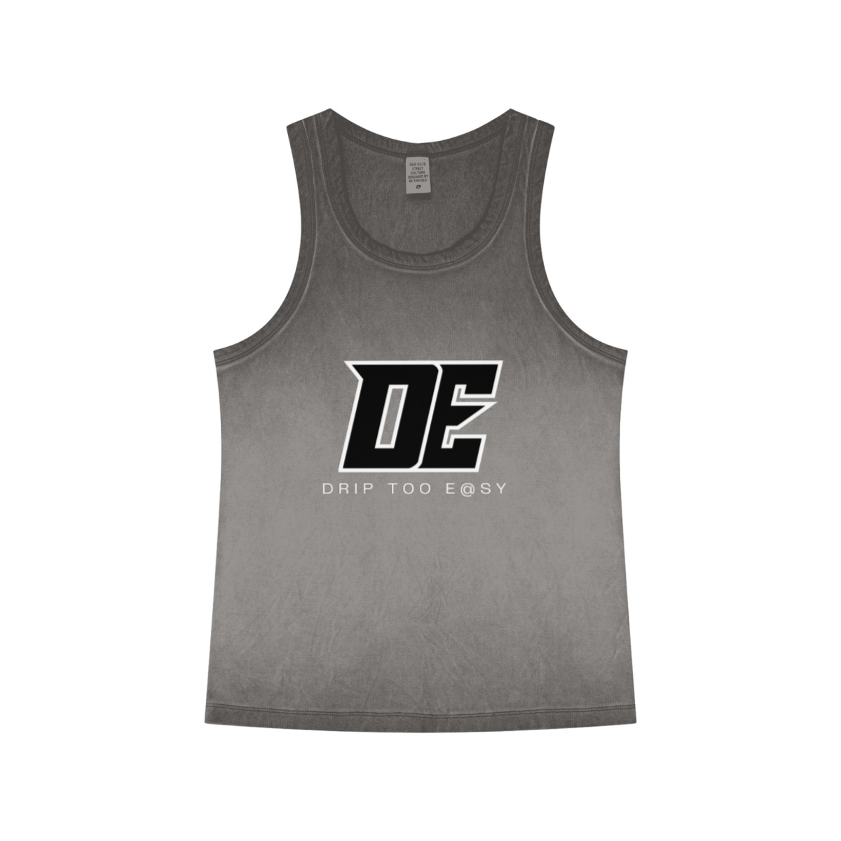 350GSM Men's Fried-Color Stretch Ribbed Tank Top Dark Grey