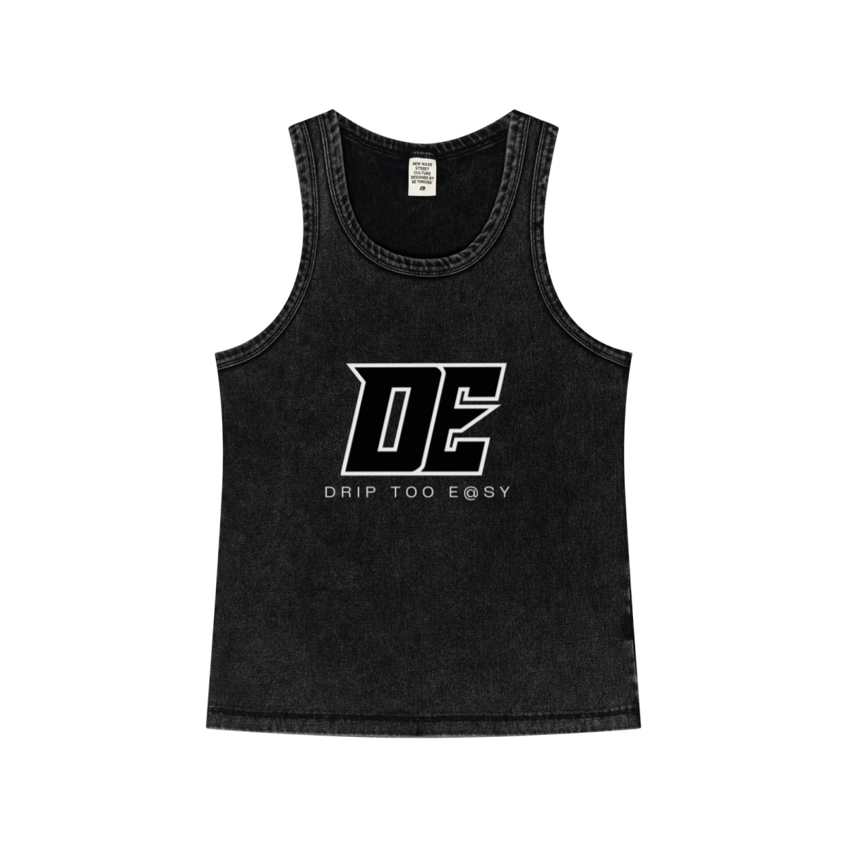 350GSM Men's Fried-Color Stretch Ribbed Tank Top Snowflake Grey
