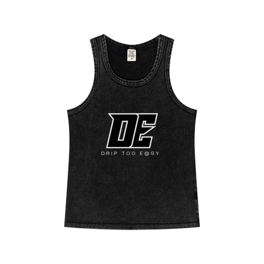 350GSM Men's Fried-Color Stretch Ribbed Tank Top Snowflake Grey