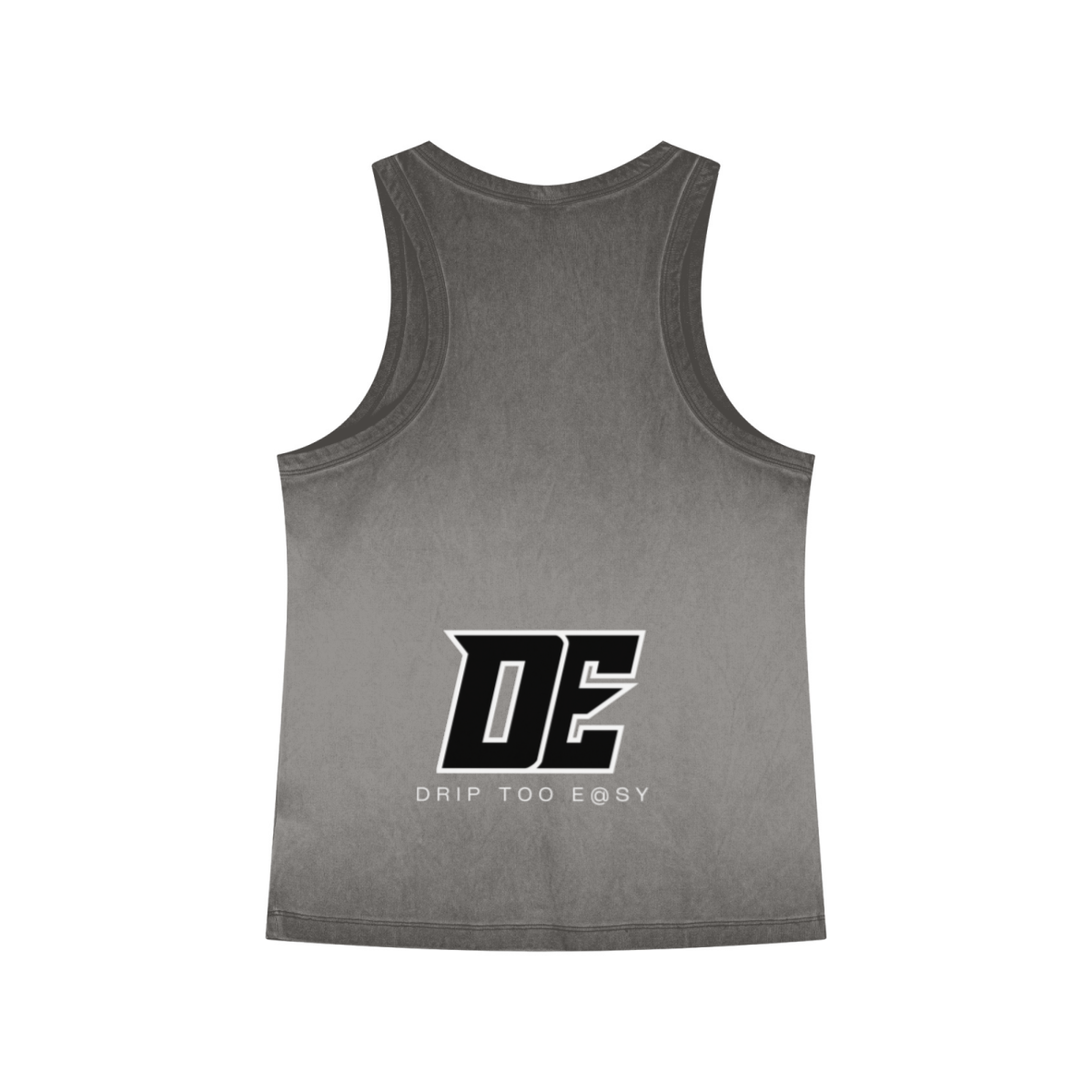 350GSM Men's Fried-Color Stretch Ribbed Tank Top Dark Grey