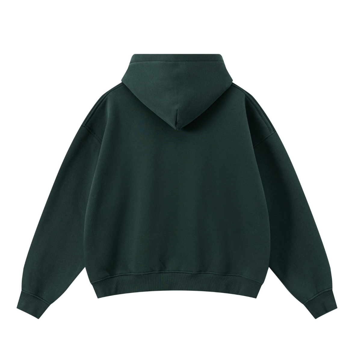345GSM Unisex Boxy-Fit Double-Zip Hoodie Rainforest Green