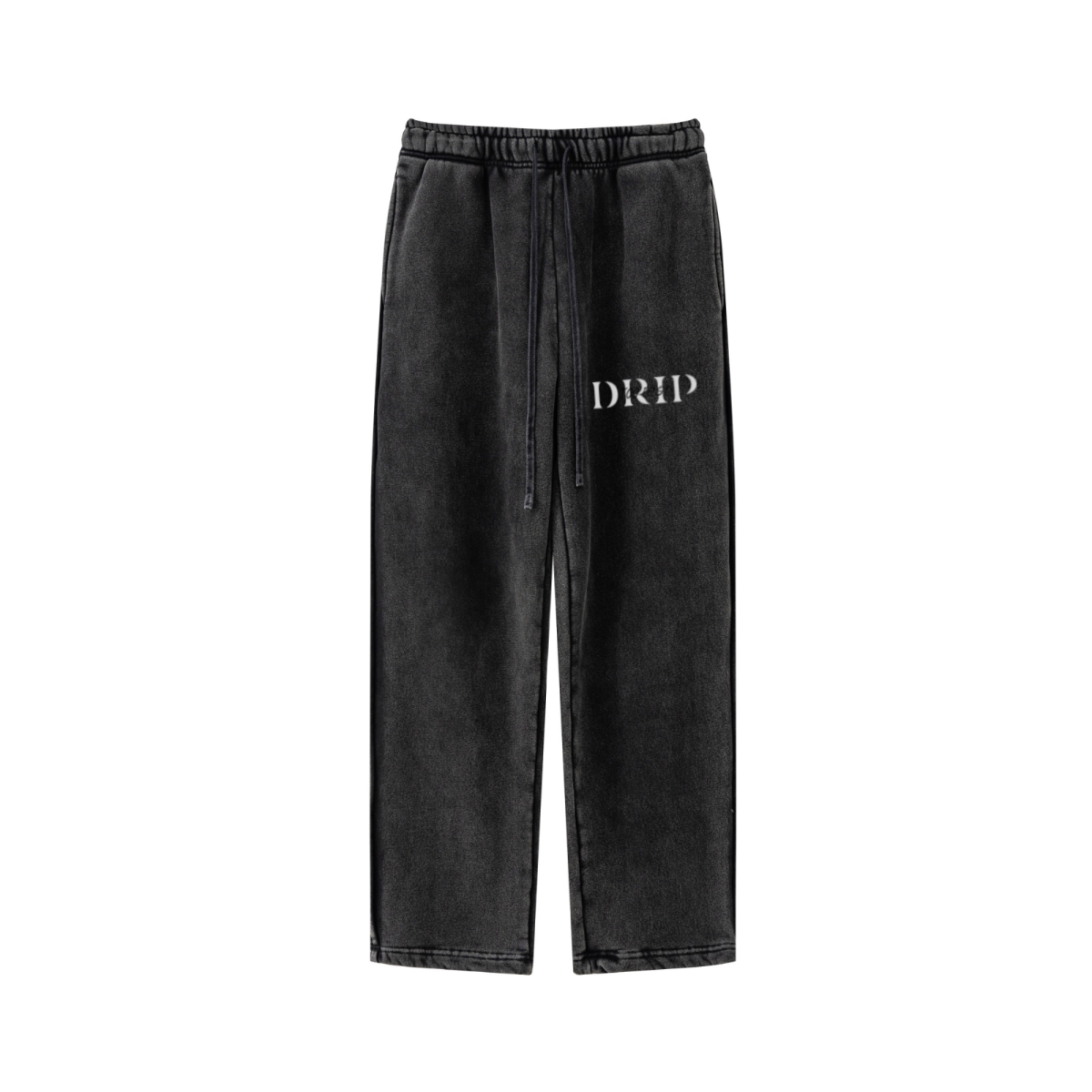 360GSM Men's Fleece Twisted-Stitch Marled Pants Snow Wash Grey