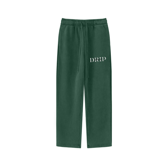 360GSM Men's Fleece Twisted-Stitch Marled Pants Emerald Green