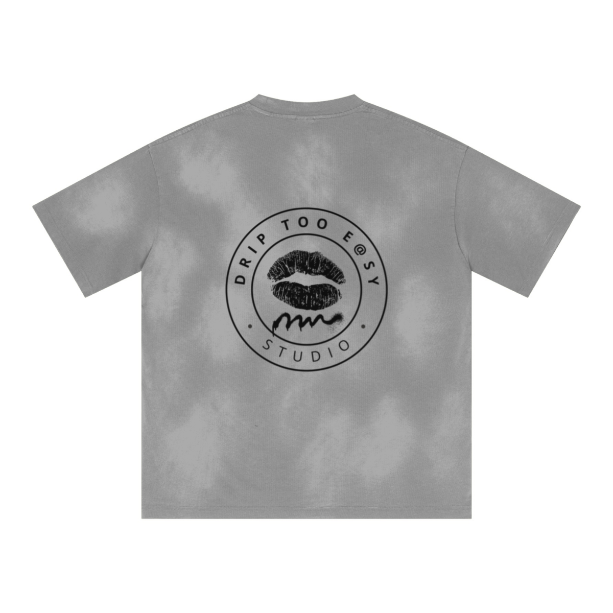 285GSM Monkey Wash PP-Sprayed Ripped Pocket Unisex T-shirt Mid Gray