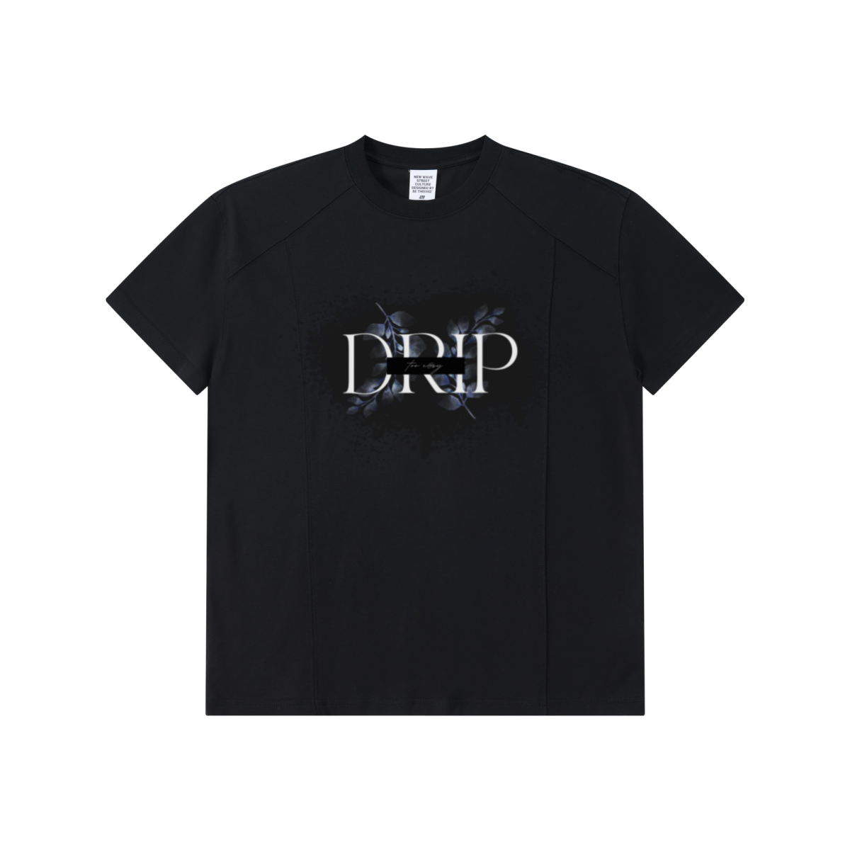 220GSM Unisex Lyocell Structured Panel Sports T-shirt Black