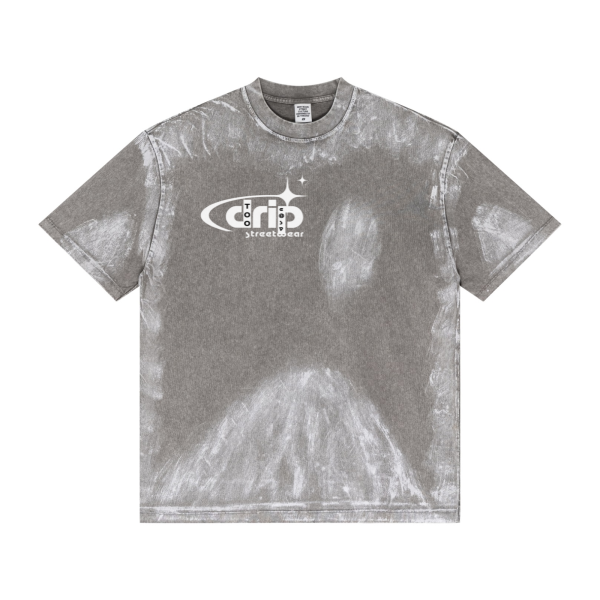 260GSM Unisex Painted Pigment-Wash T-shirt Medium Grey