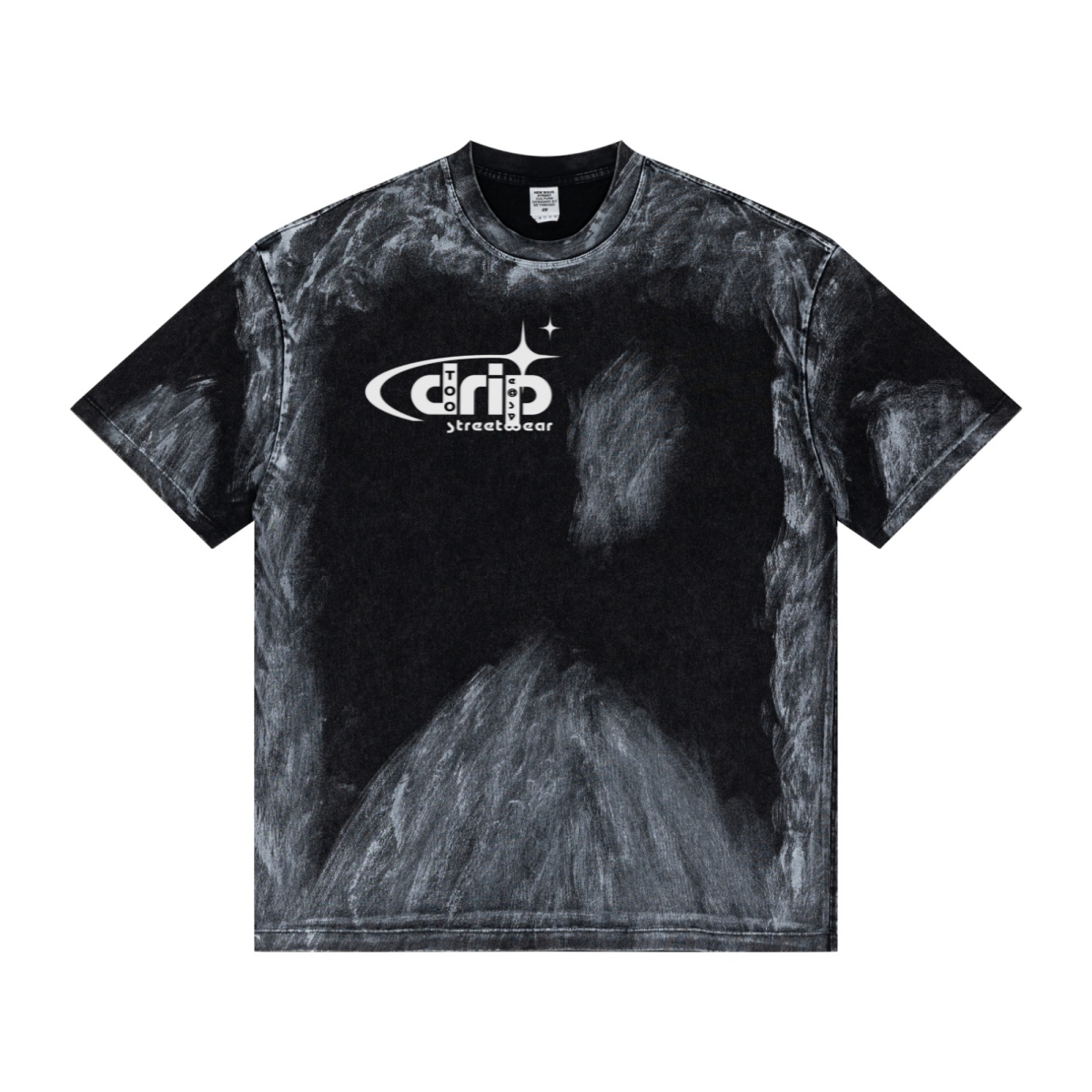 260GSM Unisex Painted Pigment-Wash T-shirt Snowflake Grey