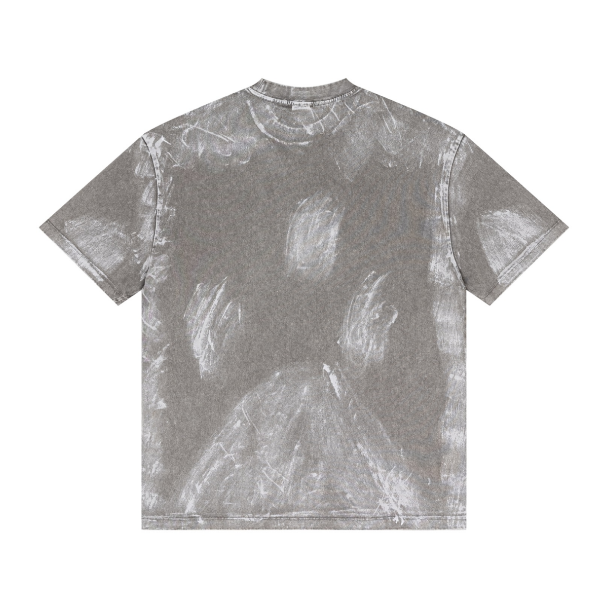 260GSM Unisex Painted Pigment-Wash T-shirt Medium Grey