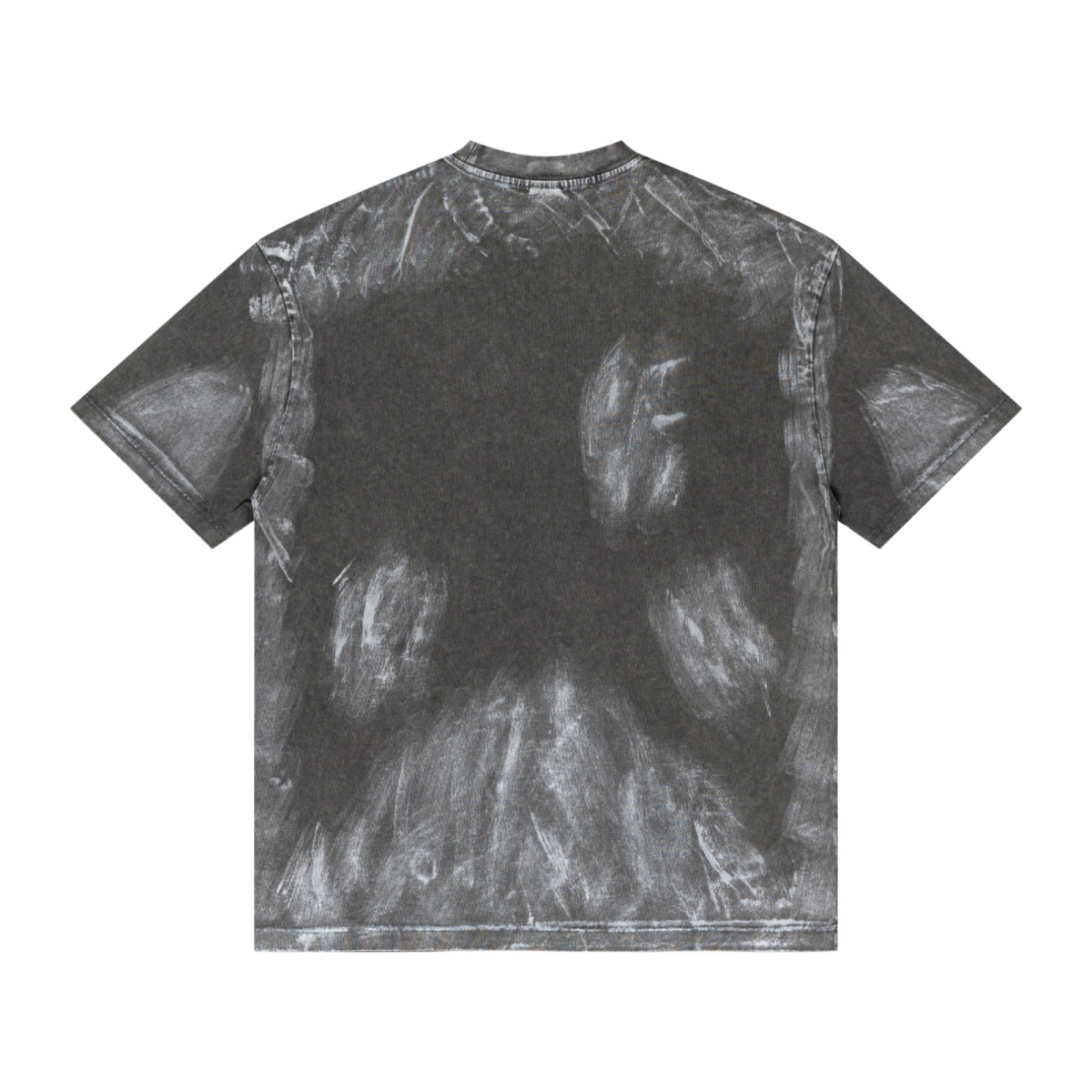 260GSM Unisex Painted Pigment-Wash T-shirt Dark Grey